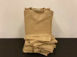 Tragtaschen aus 100% Jute, 20 Stück, je ca. 30 x 30 x 17 cm