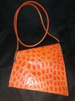 Dequa Handtasche in Orange Kroko-Optik, neuwertig Leder