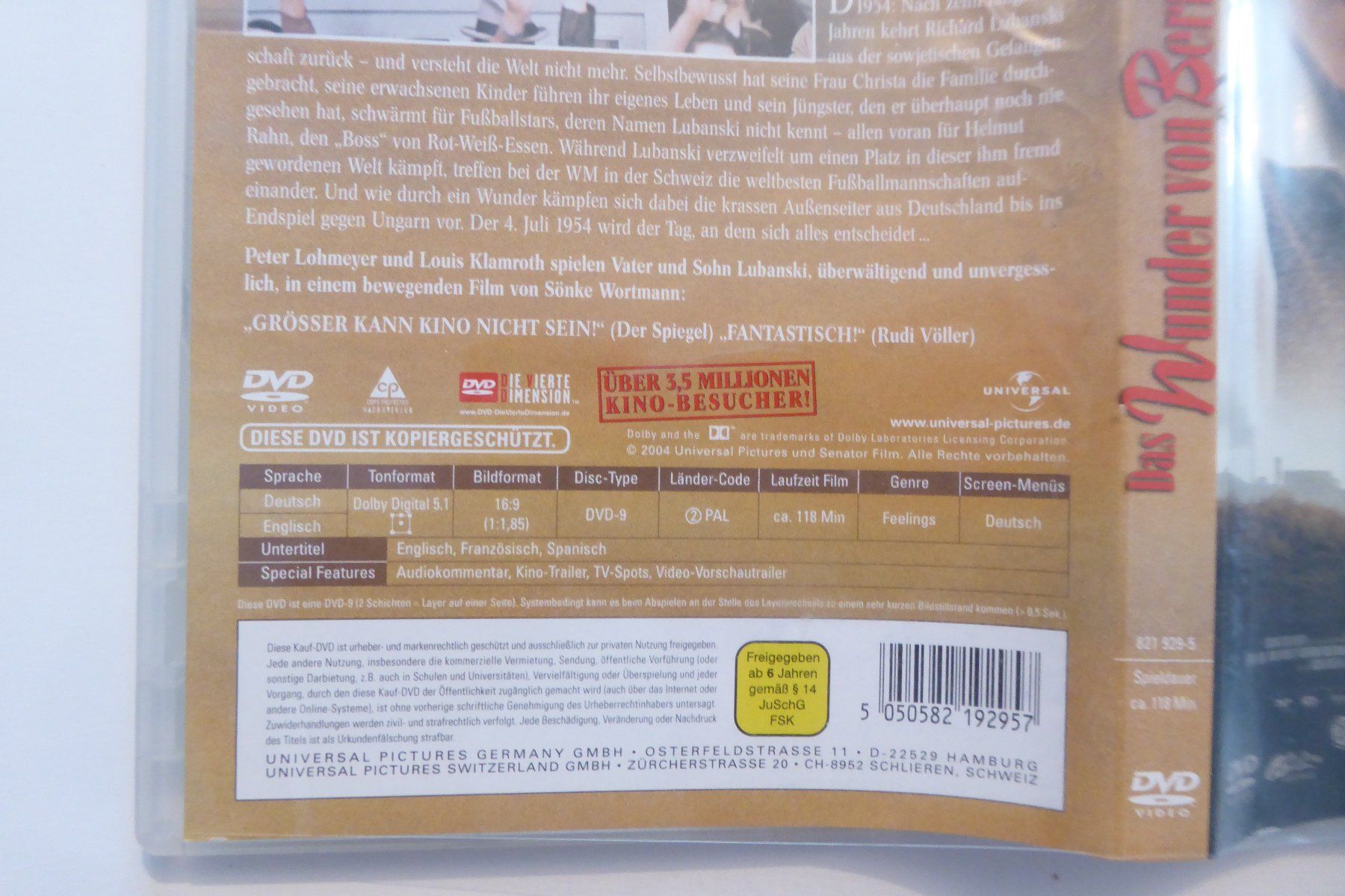 Tutti i DVDs: DVD Das Wunder von Bern – Usato da Allschwil venduto da Summelsarium 2