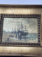 Gemälde Strand Szenerie niederländischer Stil 33x28 cm