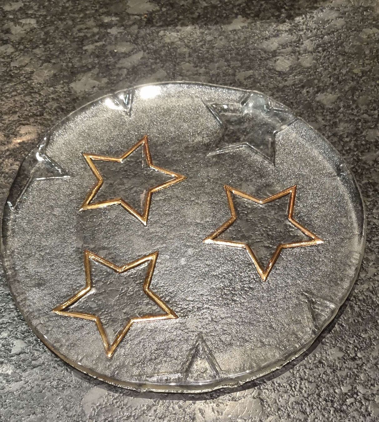 Piatti di portata: Tortenplatte Glas mit Sternen – Usato da Illighausen venduto da Flomi50