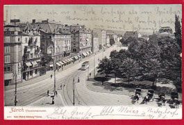 AK ZÜRICH THEATERSTRASSE, STEMPEL EIDG. TURNFEST 1903