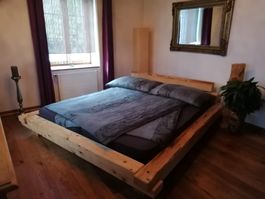 Balkenbett Holz Handmade
