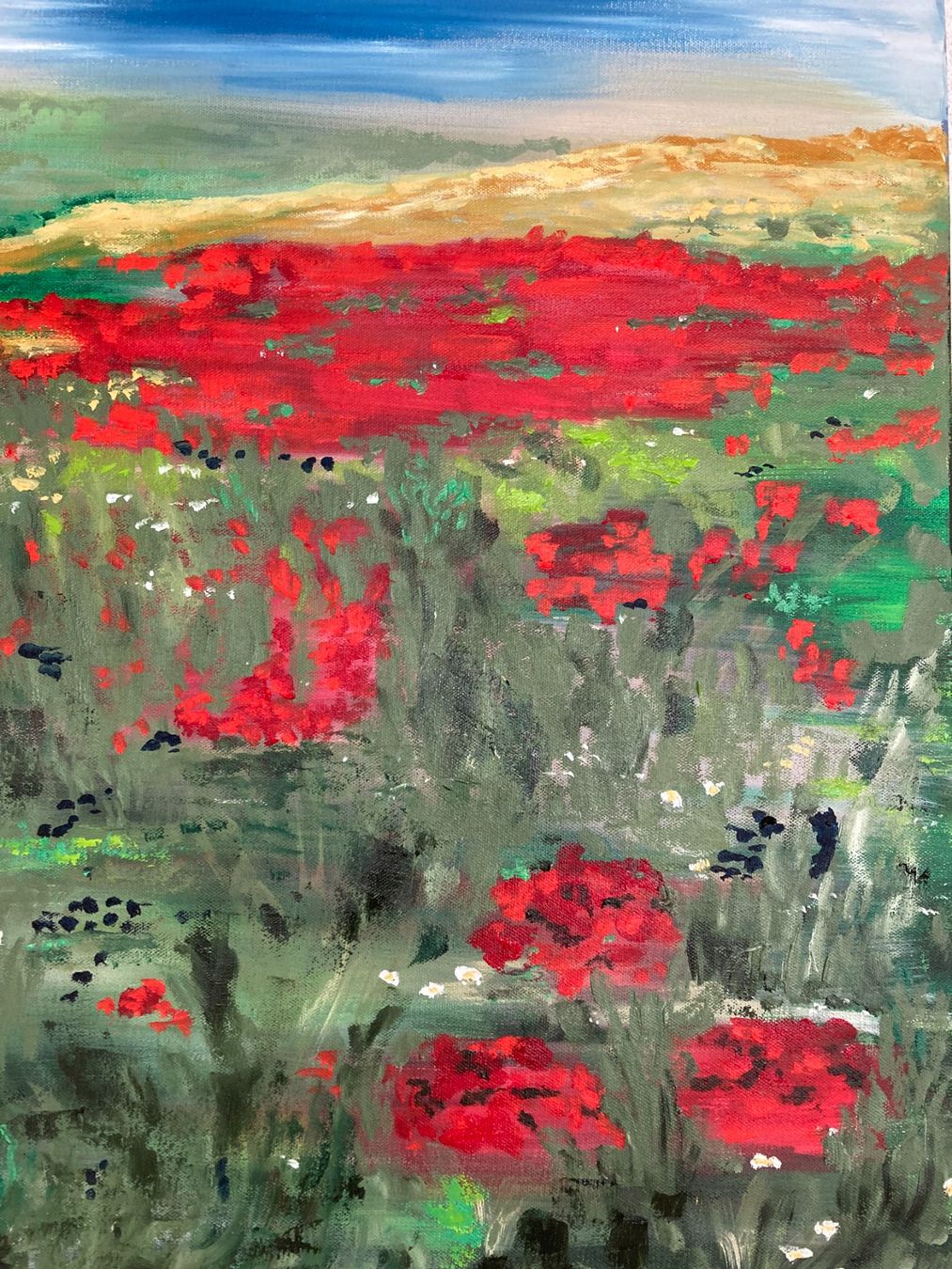 Dipinti: Handgemaltes Landschaftsbild: Mohnblumenfeld – Nuovo (secondo la descrizione) da Cham venduto da Felha 4