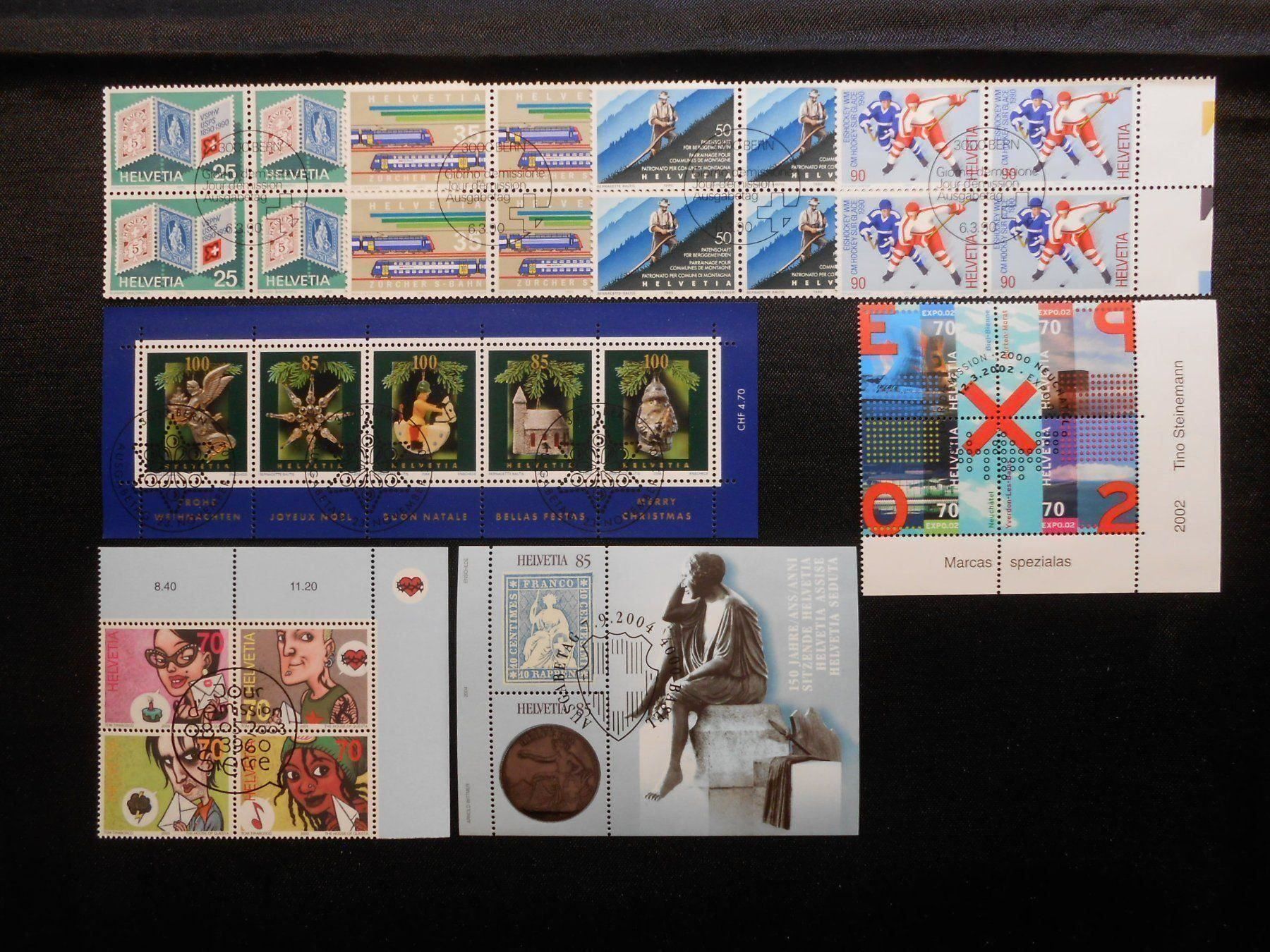 Alle Briefmarken: CH  Blocks  1990/04  Z CHF 44 - Lot 23 – Gebraucht aus Hallwil von pkaiser44 1