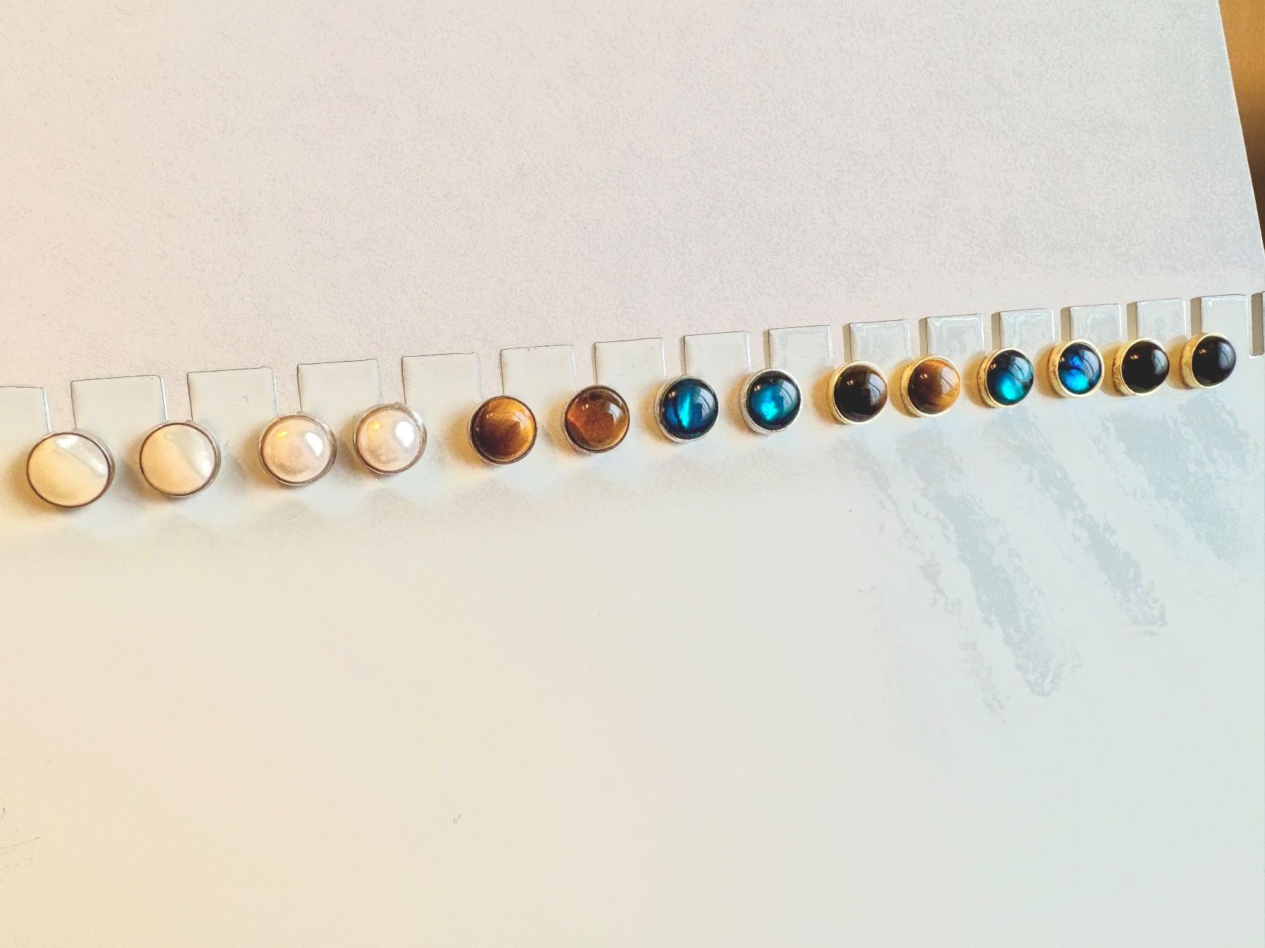 Ohrringe & -stecker: Ohrstecker rund Cabochon 8mm 925 Silber Perle Perlmutt – Neu (gemäss Beschreibung) aus Zürich von goldfisch.schmuck 7