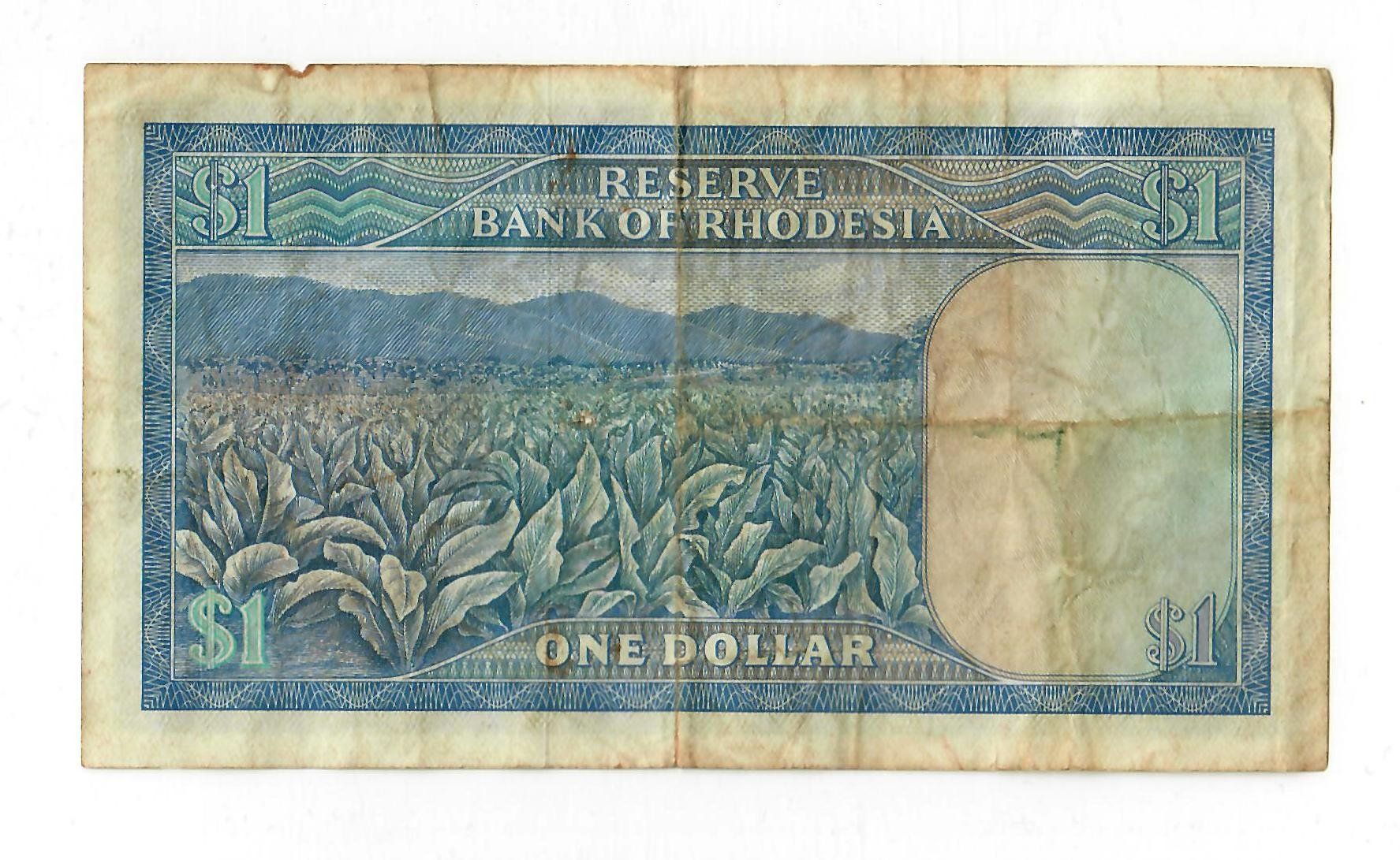 Banknoten: Banknote Rhodesia, 1 Dollar, 1971 – Gebraucht aus Landquart von balboajimmy 1