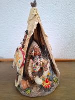 🦅 Splendide Scène Amérindienne Artisanale - 30 cm