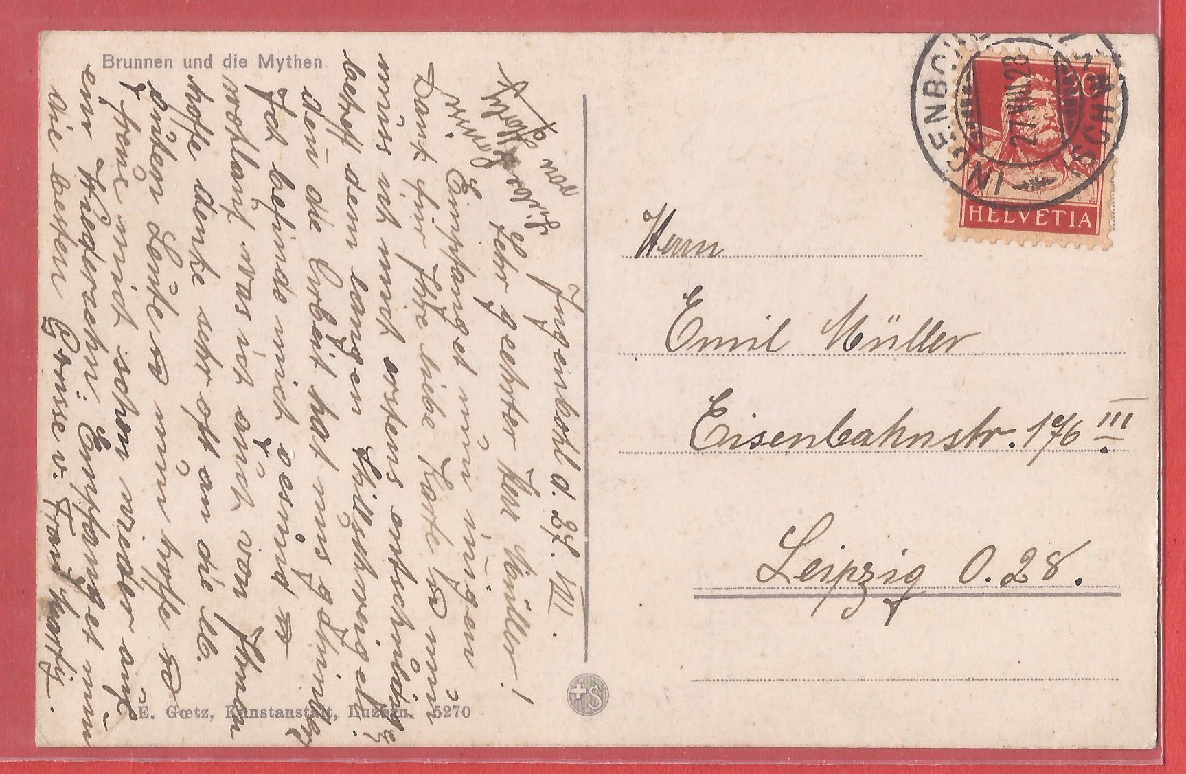 Cartes postales: Brunnen mit Dampfschiff - 1923 – D'occasion à Fislisbach par Porano 1