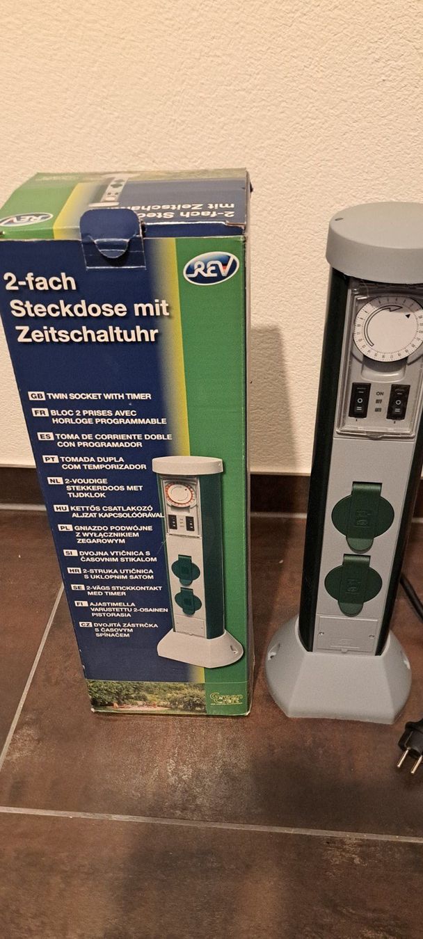 Stecker: Zweifach Steckdose mit Zeitschaltuhr – Neu und originalverpackt aus Matzendorf von maxwin 3