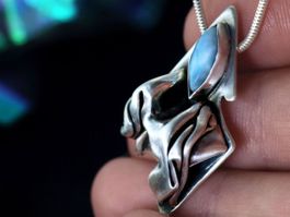 SALE! VELARIS Larimar Silberanhänger, handgefertigt · Unikat