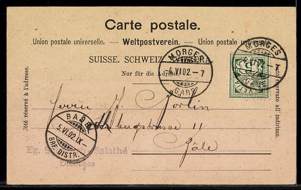 Cartoline postali: AK Morges, Le Parc, Monument des Patriotes – Usato da Berlin venduto da bartko-reher 1