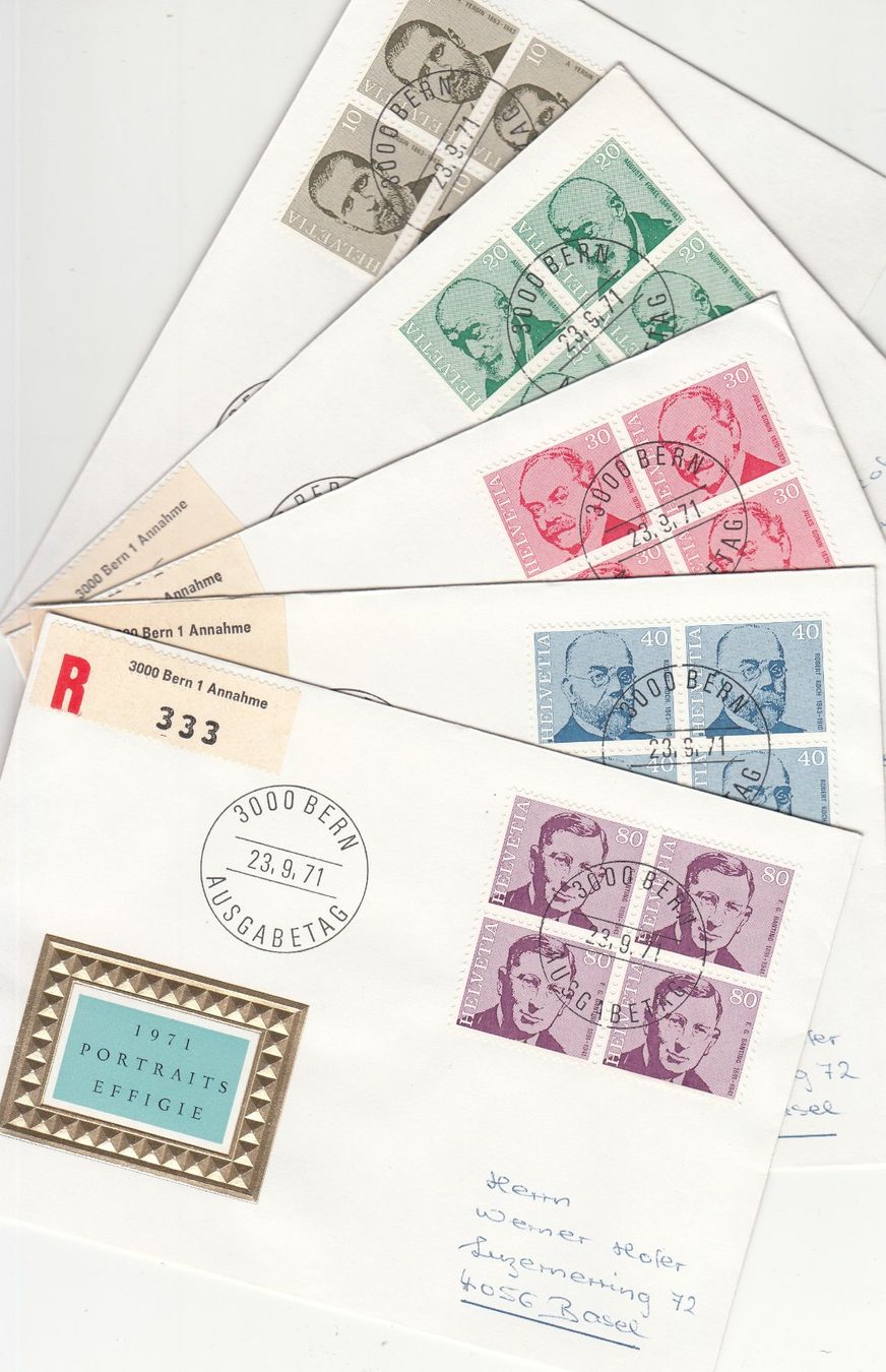 Tutti i francobolli: SBK 498 - 502 im 4er-Block FDC – Usato da Bürglen TG venduto da StampGraf