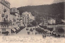 Quai in Brunnen, belebt, gelaufen 1903