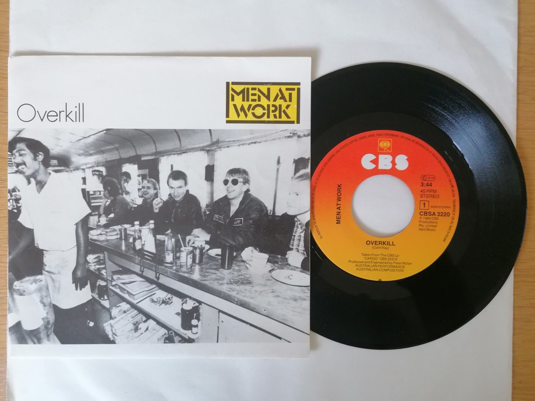 Schallplatten: Men at Work -- Overkill Single Vinyl 7 Zoll – Gebraucht aus Beinwil am See von Funkthesizer