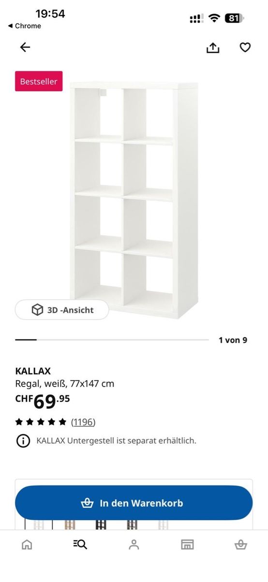 Regale: Kallax weiß  – Neu (gemäss Beschreibung) aus Urtenen-Schönbühl von m19_2fdb