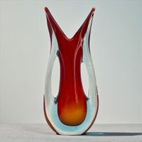 Vase Ferro & Lazzarini en verre Murano sommerso