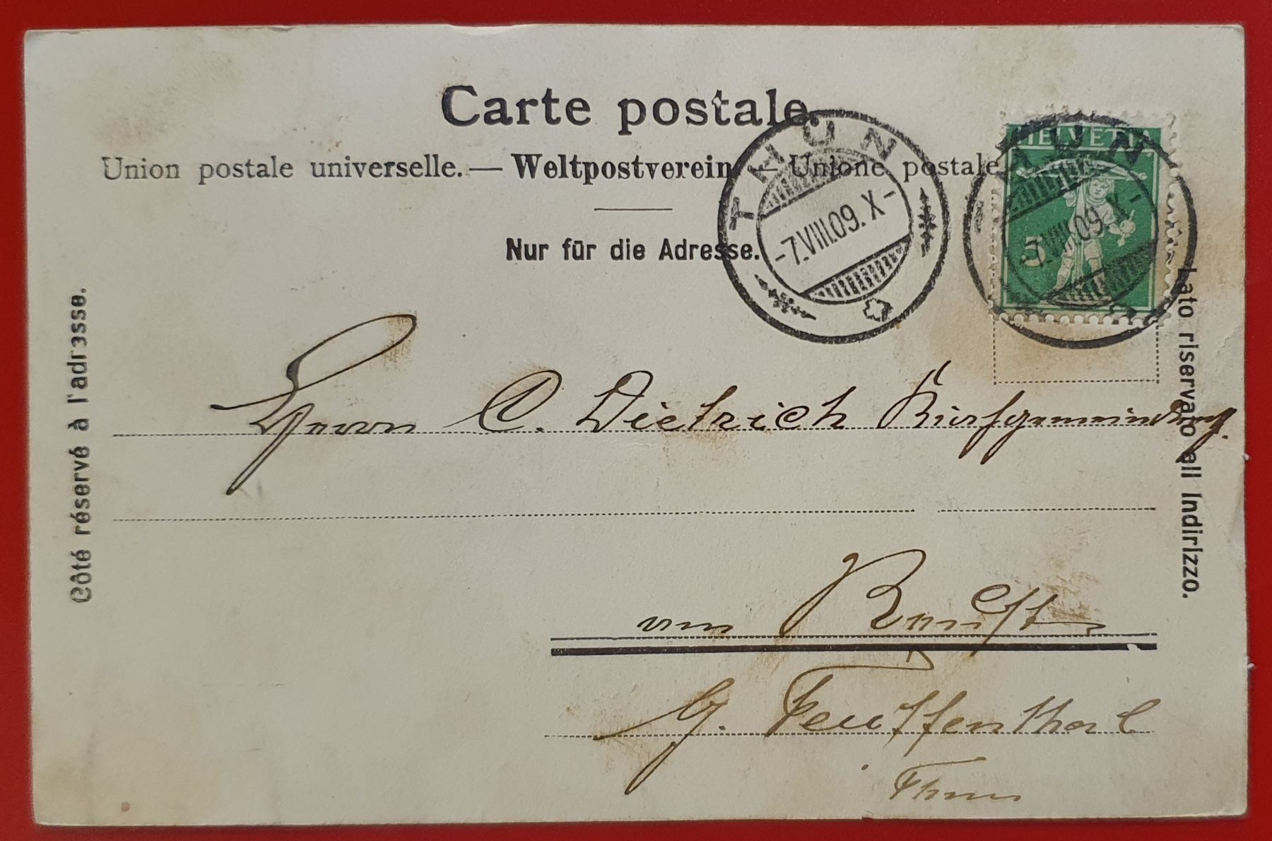Cartoline postali: Gruss aus der Krinde 1909 – Usato da Kreuzlingen venduto da Rschweiz1 1