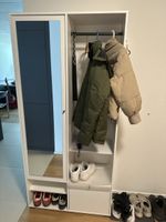 Garderobenschrank mit Spiegel, weiss, gut erhalten