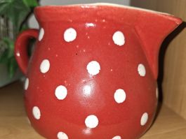 🍓MILCHKRUG🍓 KERAMIK🍓 PUNKTE🍓rot weiss❤️🤍