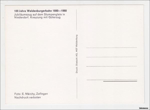 Ansichtskarten: Dampfzug Waldenburgerbahn // Niederdorf – Gebraucht aus Basel von intermezzo12 1