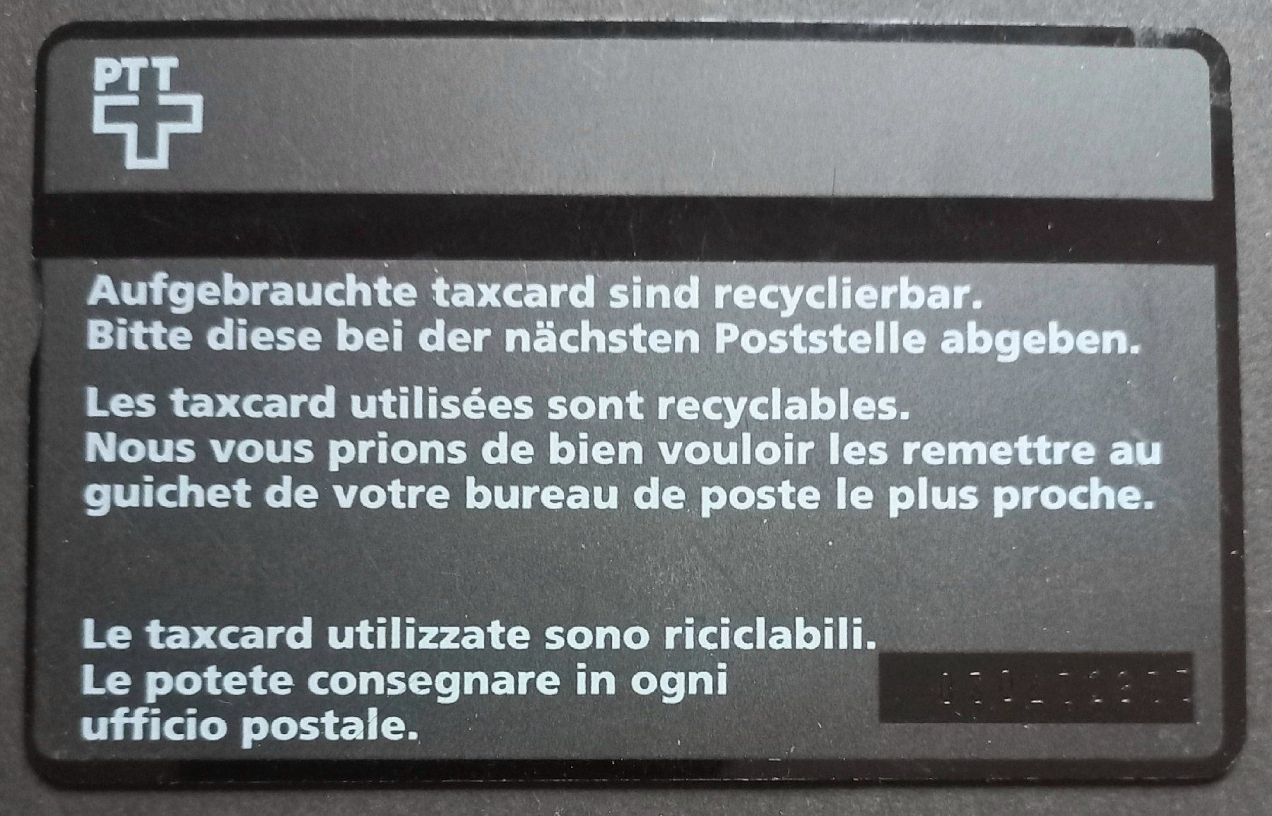Swisscom Schede telefoniche: Taxcard - PTT - CH – Usato da Niederuzwil venduto da lubimaja 1