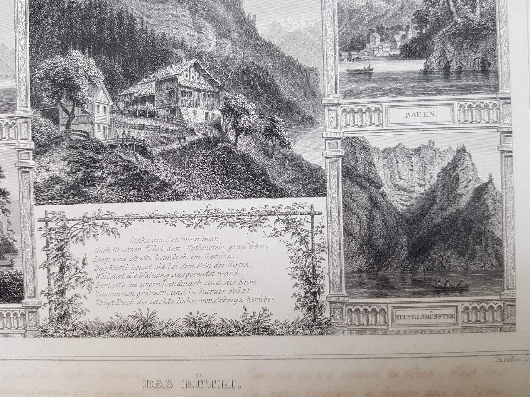 Dipinti: gravure  " Le Rütli" avec plusieurs vues – Usato da Lausanne venduto da leneko 3