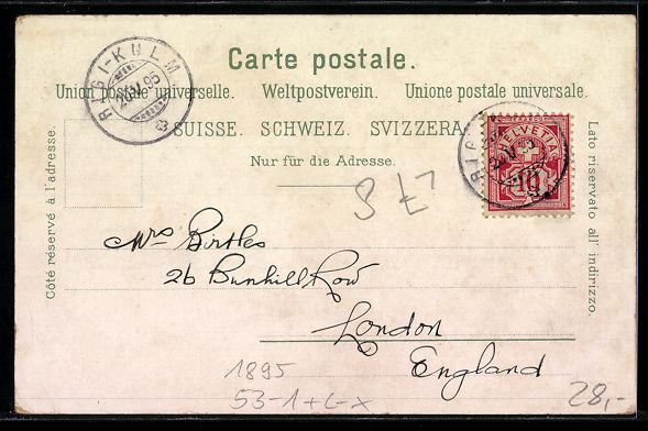 Cartes postales: Vorläufer-Lithographie Rigi-Kulm, 1895, – D'occasion à Berlin par bartko-reher 1