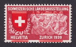 Abart 220.Ab. stark verschobener Rotdruck, LANDI 1939