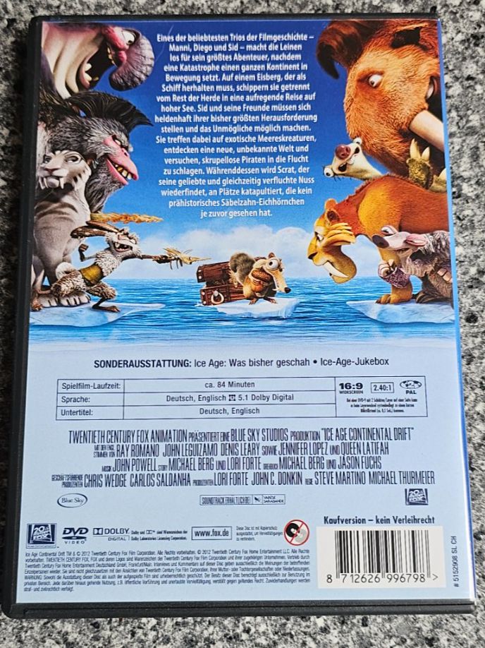 Alle DVDs: ICE AGE 4 - VOLL VERSCHOBEN/ DVD – Gebraucht aus Geuensee von jes_9xyk 1