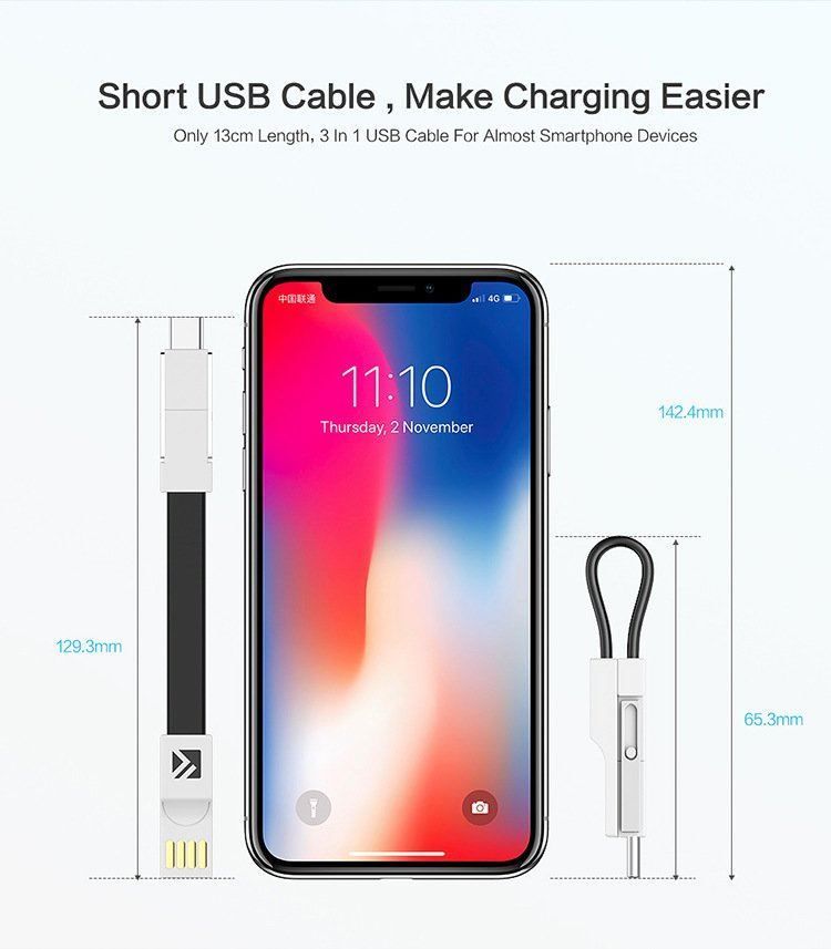 Cavi per trasmissione dati: 3 in1 USB Cable – Nuovo e nell'imballaggio originale da Novaggio venduto da Tom4ever 6