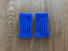 Handgestrickte Pulswärmer Amedisli Blau