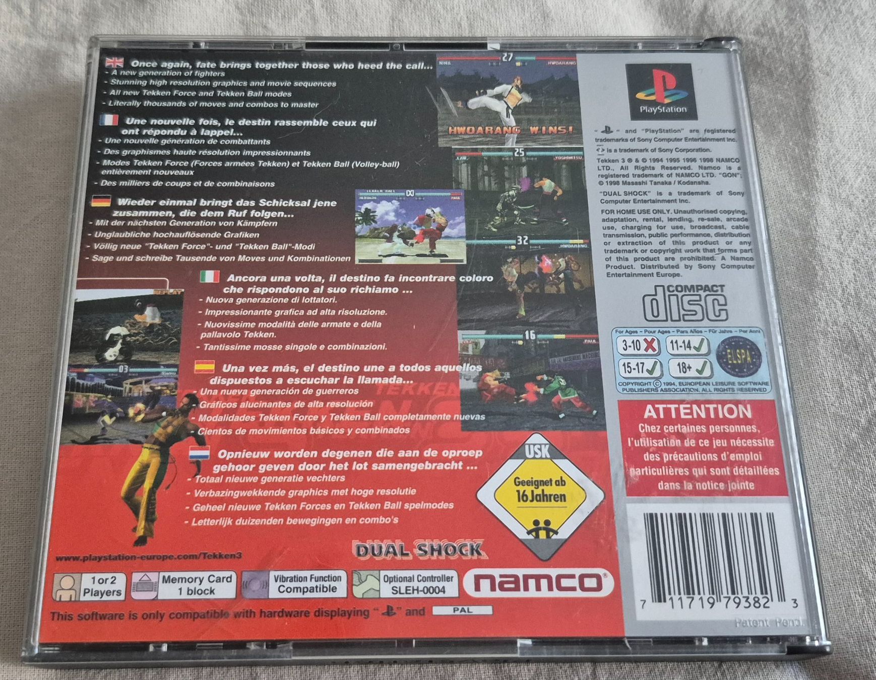 Sony Giochi: TEKKEN 3 PS1 PLATINUM 1998 MULTILANGUAGES JEU SPIEL RETRO – Usato da Grand-Lancy venduto da luc111 1