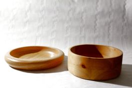 Vintage HOLZSCHÜSSEL/HOLZSCHALE, Skandinavien, um 1974
