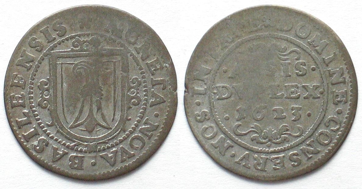 Alle Münzen: BASEL Doppelassis 1623 Billon ss-vz – Gebraucht aus Riehen von sesambestcoins2004