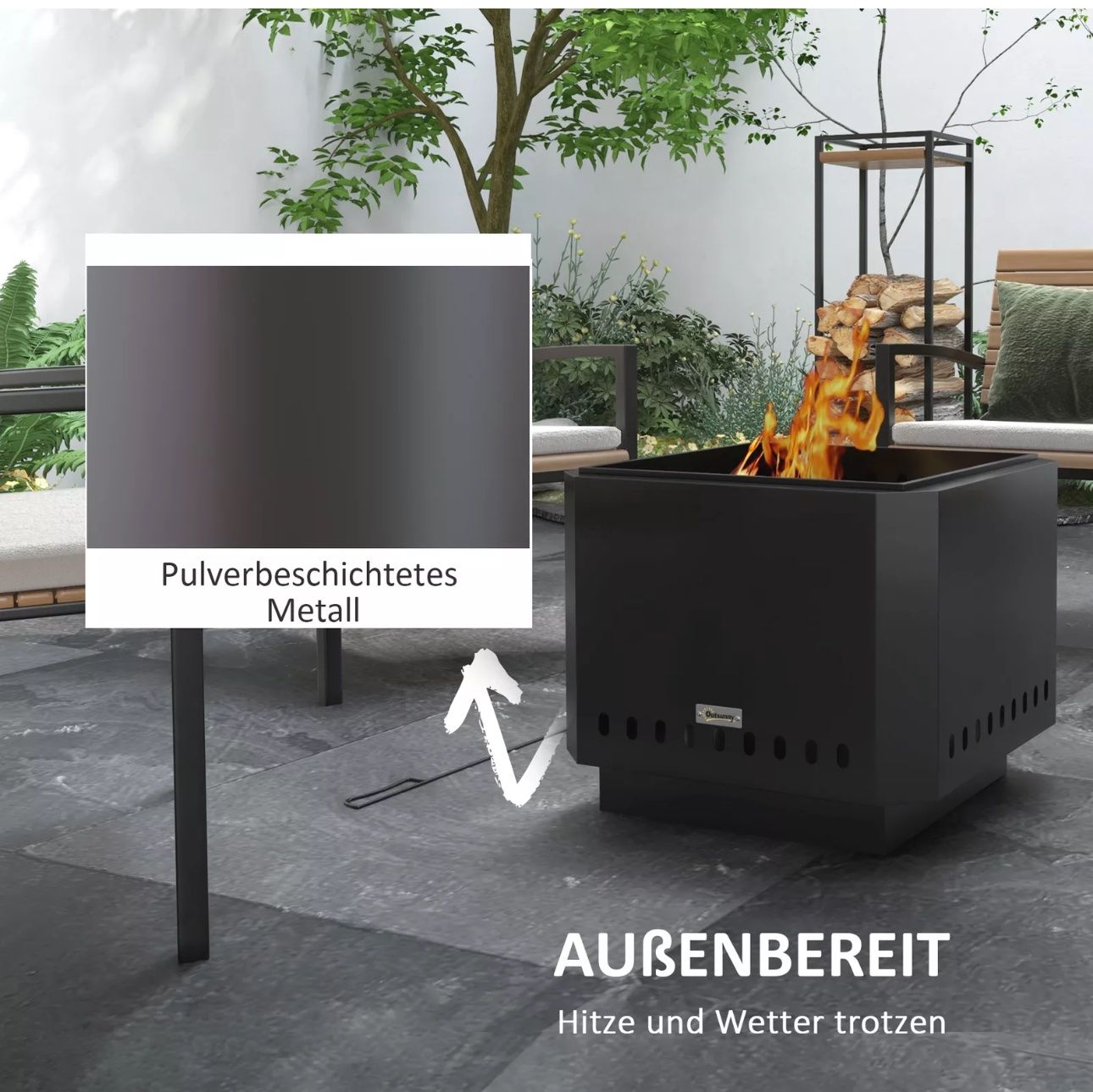 Feuerschale: Feuerschale, quadratischer Feuerstelle, rauchfreier – Neu und originalverpackt aus Amriswil von JaJa-Express 4