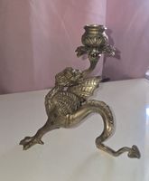 Kerzenständer Messing Fabelwesen Drache guter Zustand
