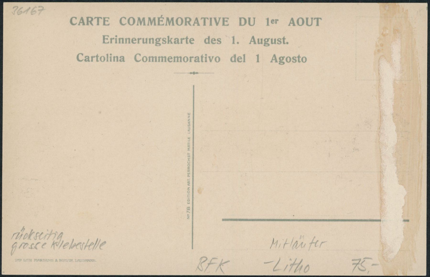 Alle Briefmarken: CH Pro Patria - Bundesfeierkarten - Mitläufer - Litho – Neu (gemäss Beschreibung) aus Schindellegi von leecollect 1