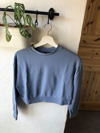 ASOS Design Sweatshirt Crop Baby Blue Women 32 S