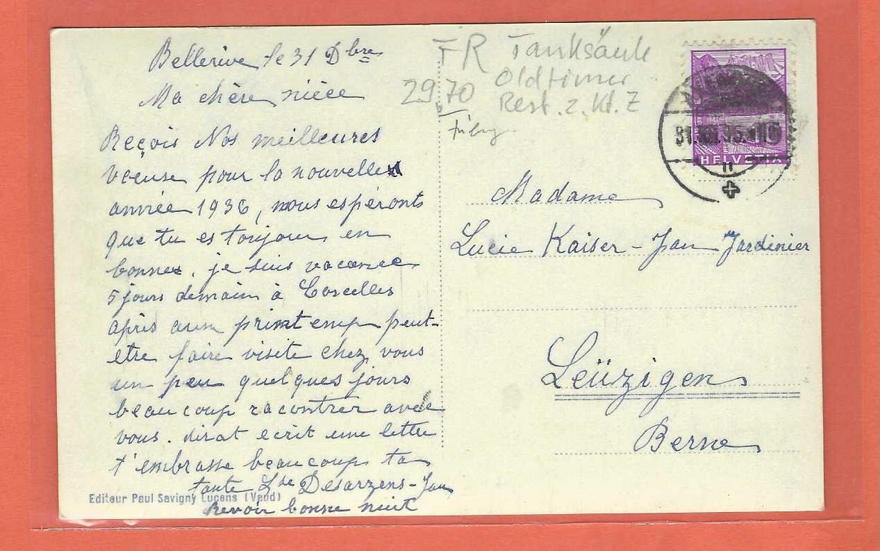 Cartes postales: 31.12,35Gempenach Gasthus z.Kantonsschild/Tanksäule+Oldtimer – D'occasion à Zürich par Hagliweg 1