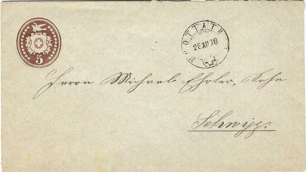 Tutti i francobolli: Muotathal, Tüblibrief, 1876 – Usato da Bürglen UR venduto da Tellbike