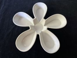 Keramik Schale,  Weiss Snackteller 5 Fächer ca. 25cm
