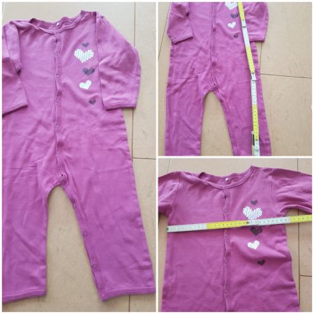 Pyjama ganz lang Arm + Bein o. Fuss für Mädchen Grösse 86