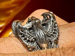 🦅 Kraftvoller Adler-Ring aus Silber 925 – handgefertigt