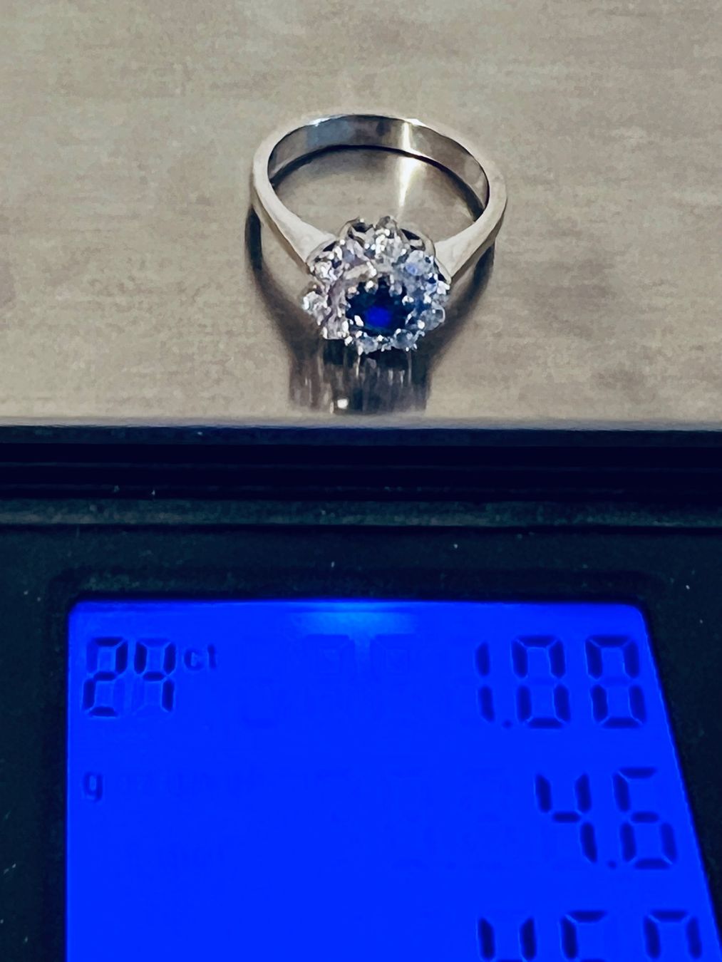 Bagues: Sapphire & Natural Diamond Ring - Platinum – D'occasion à Rüschlikon par topswissvintage 4