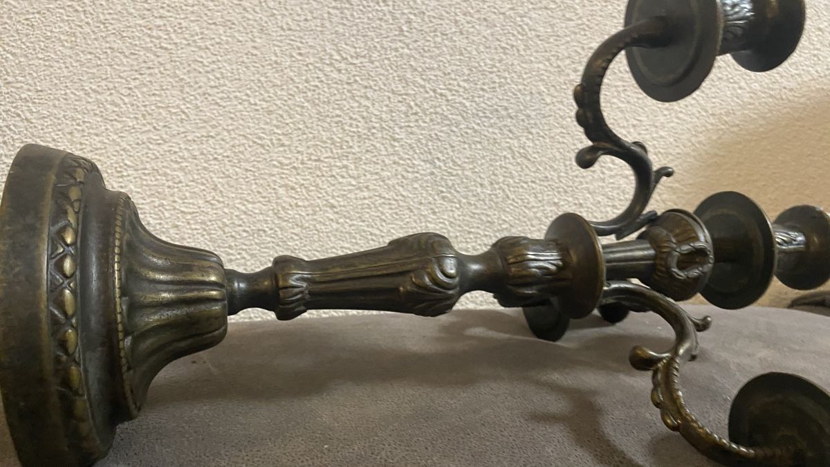 Portacandele: 4 armiger Kerzenständer/Kerzenhalter Messing/Bronze – Usato da Zürich venduto da Timi80 7