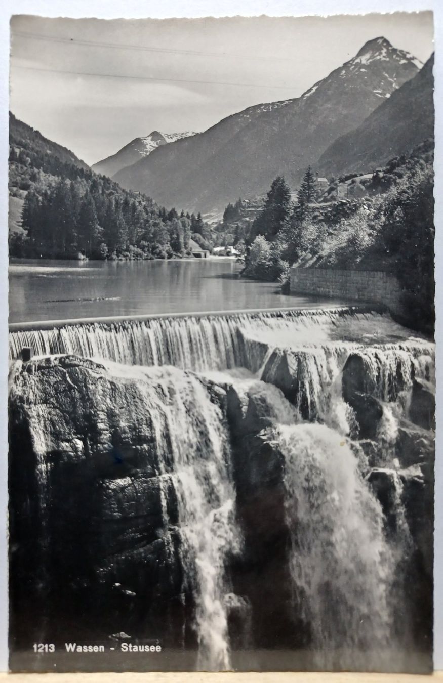 Ansichtskarten: UR, No.1213, Wassen , Stausee, 1951 – Gebraucht aus Aarau Rohr von mgvw