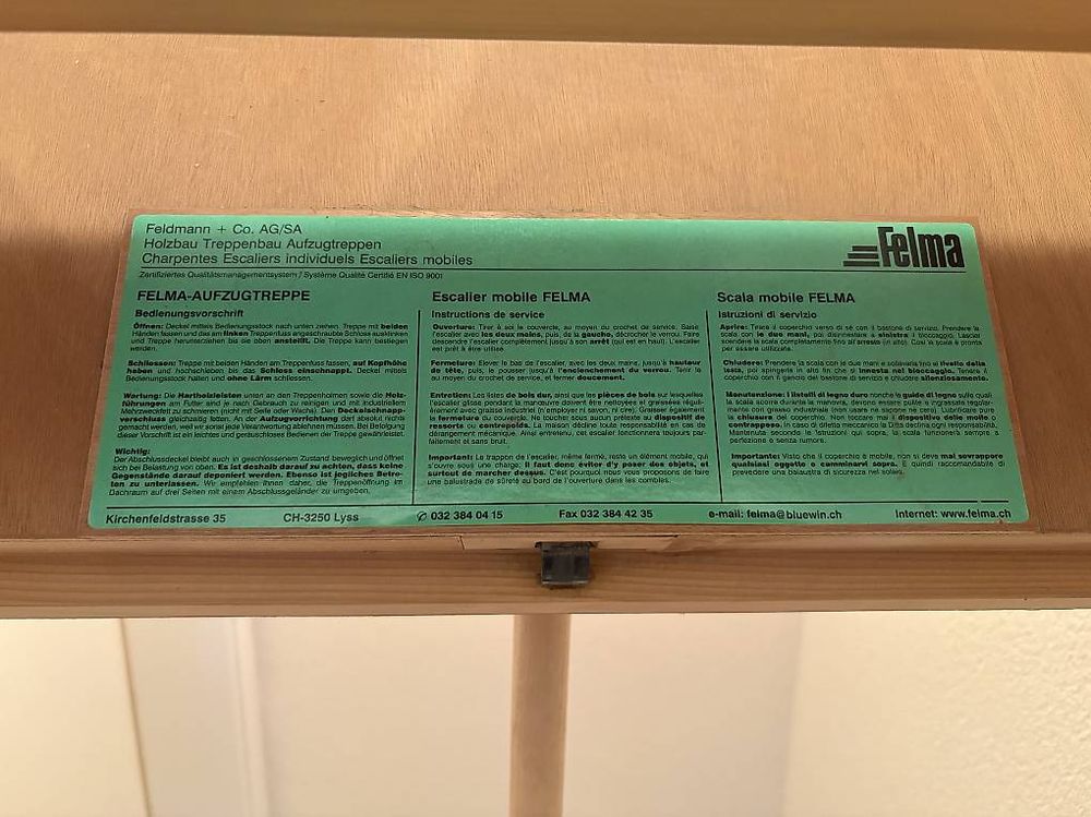 FELMA-AUFZUGTREPPE Model 1 (Gebraucht) in Unterstammheim für CHF 100 ...