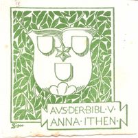 Ex-libris héraldique Anna ITHEN. Luzern. Stückelberger