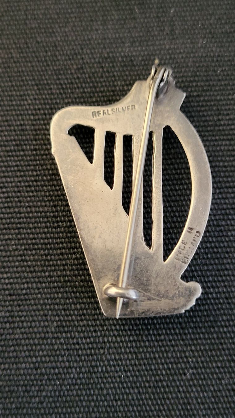 Broschen & Nadeln: Englische Silber-Brosche 925 HARFE – Gebraucht aus Basel von spinne02 3